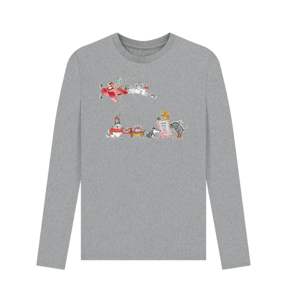 Athletic Grey Peace Love & Joy Organic Long Sleeve T-shirt