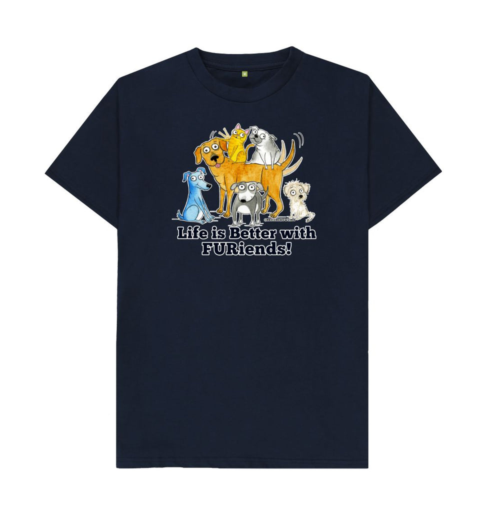 Navy Blue Life is Better with FURiends! Organic T-shirt