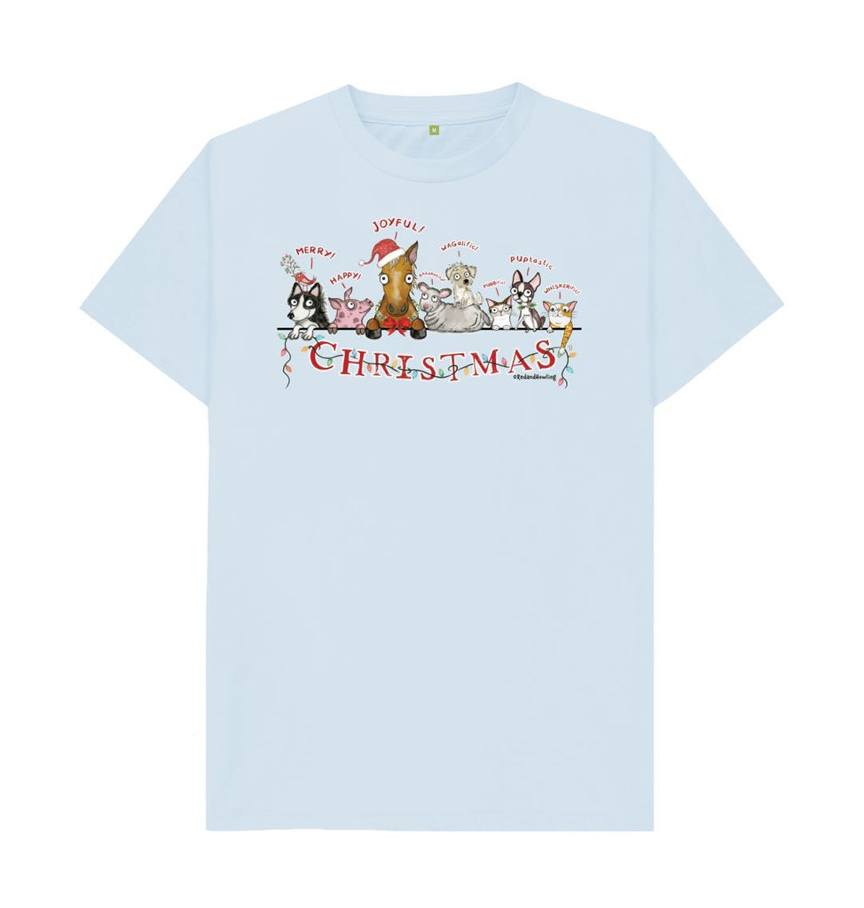 Sky Blue \"Magical Christmas\" Organic T-shirt