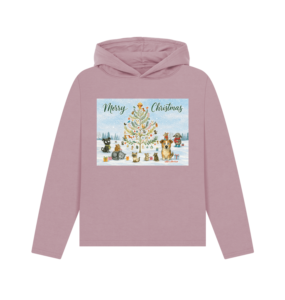 Mauve Printed Hoody Front