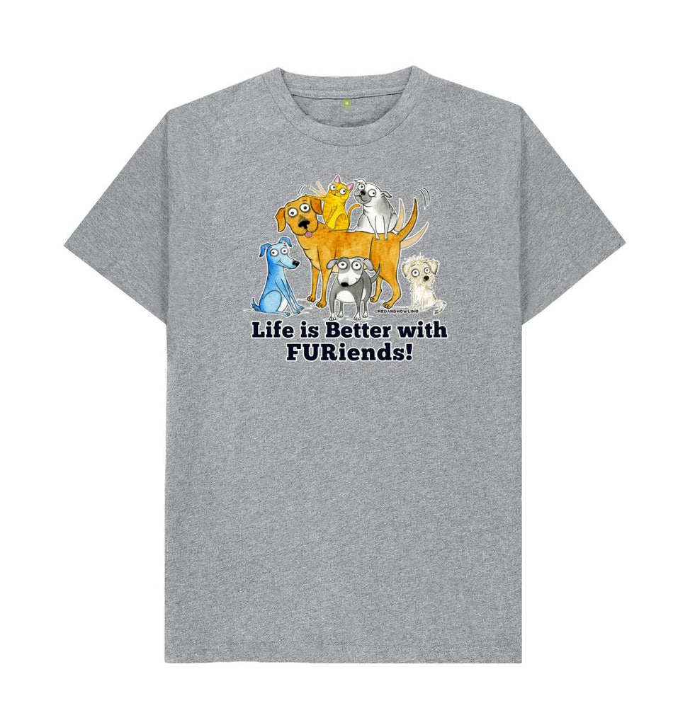 Athletic Grey Life is Better with FURiends! Organic T-shirt