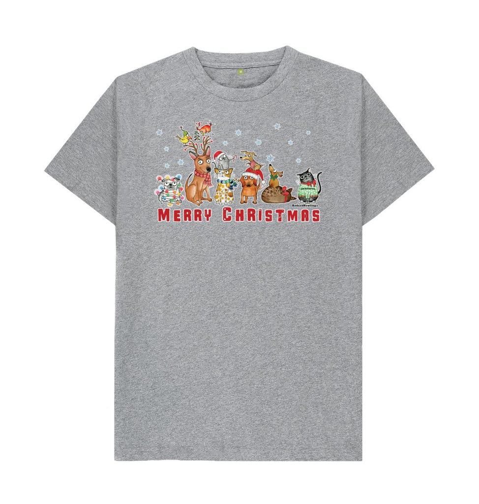 Athletic Grey \"Merry Christmas with FURiends\" Organic T-shirt