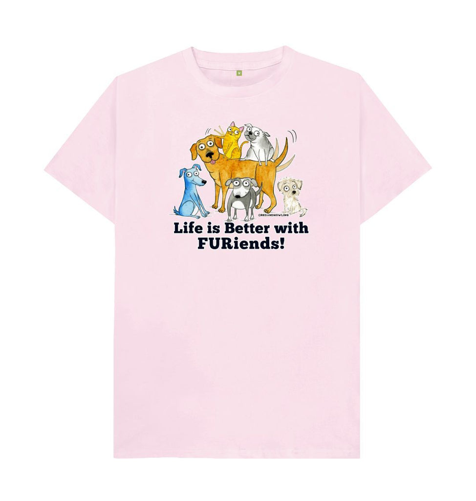 Pink Life is Better with FURiends! Organic T-shirt