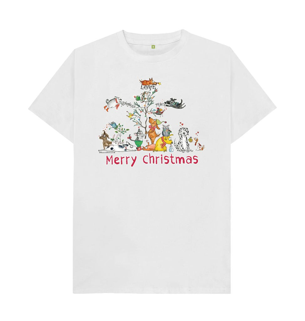 White \"Merry Christmas\" Organic T-shirt