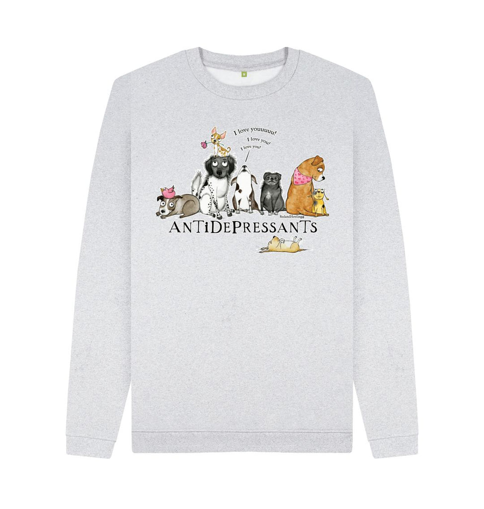 Grey Antidepressants (Dogs) Recycled Organic Cotton Crewneck Sweatshirt