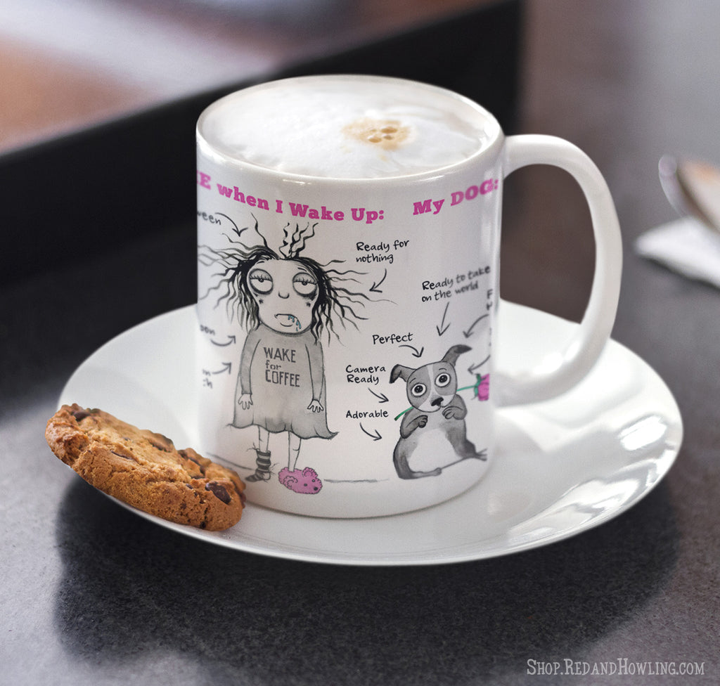 My Dog is Perfect mug - Red and Howling