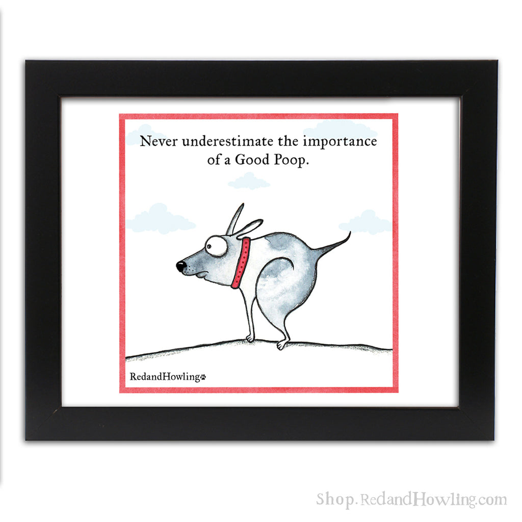 "Good Poop" Archival Giclée Print - Red and Howling