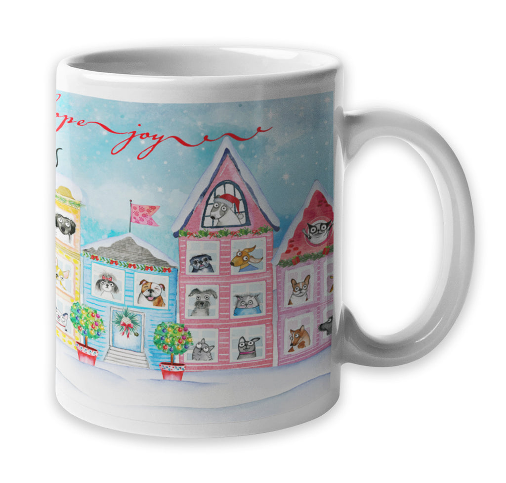 "The Best Neighborhood" Holiday Mug - Red and Howling