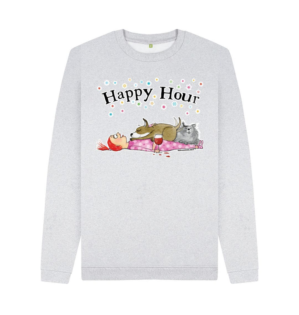 Grey Happy Hour Recycled Organic Crew Sweatshirt