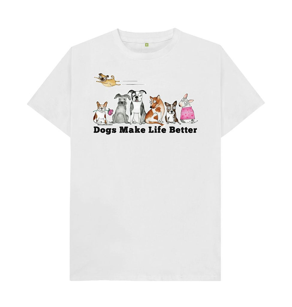 White Dogs Make Life Better Organic T-shirt