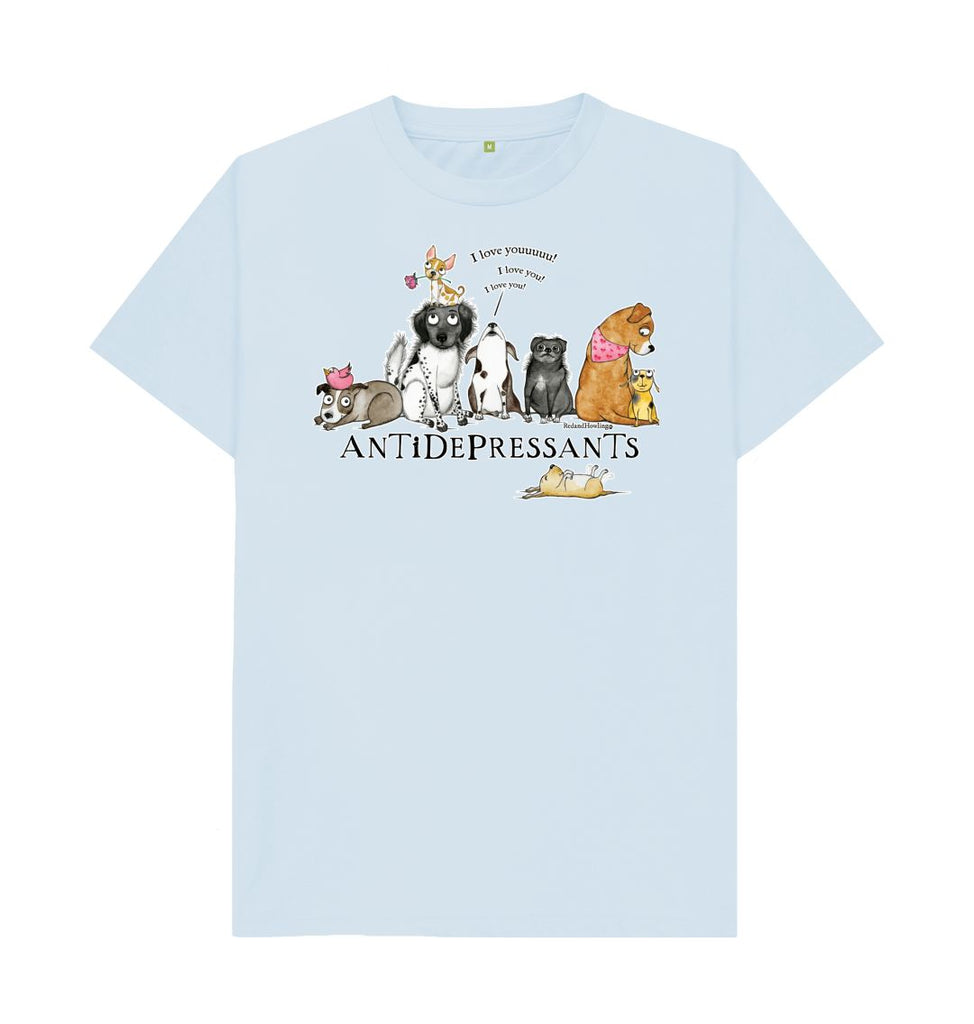 Sky Blue Antidepressants Dogs Organic T-Shirt