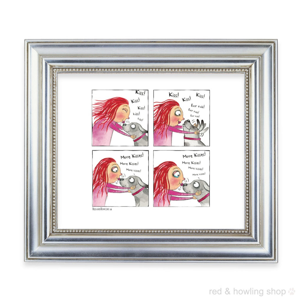 DONATION PRINT: "More Kisses" Archival Giclée Print - Red and Howling
