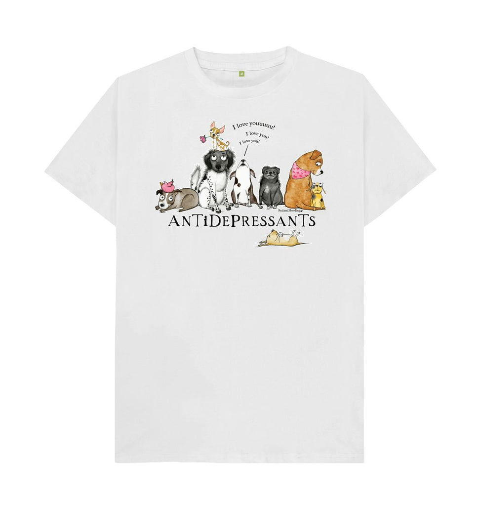 White Antidepressants Dogs Organic T-Shirt